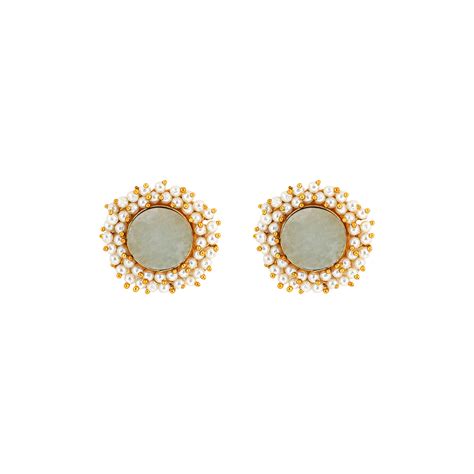 Shop Teejh Roop White Druzy Stone Earring for Women