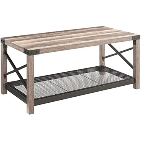 CNPRAZ 38.82 Inch Farmhouse Coffee Table, 2 Tier | Ubuy India