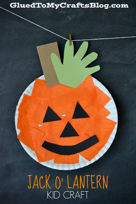 Glued to my Crafts: Paper Plate Pumpkin {Kid Craft} | Halloween ...