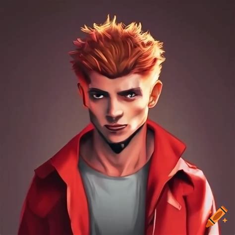 Gigachad learning in school with a red jacket