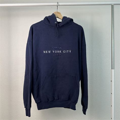 Jerzees Men's Navy Hoodie | Depop