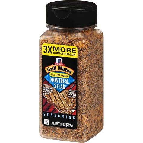 McCormick Grill Mates, Low Sodium Montreal Steak Seasoning, Ideal for ...