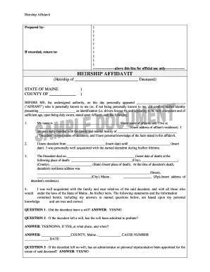 Fillable Online heirship affidavit maine form Fax Email Print - pdfFiller