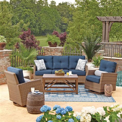 Member's Mark Fremont 4-Piece Patio Deep Seating Set with Sunbrella ...