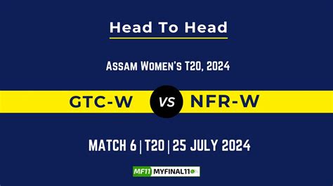 GTC-W vs NFR-W Player Battle Head to Head Player Stats/Record, 6th T20 ...