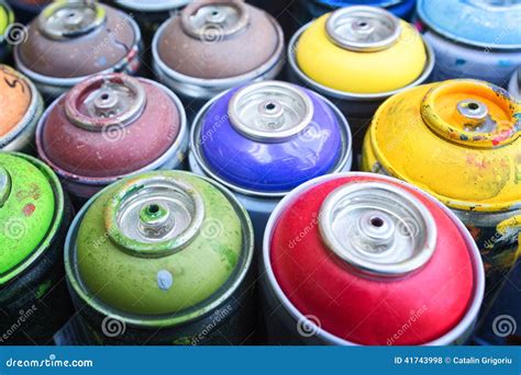 Graffiti spray cans stock photo. Image of aerosol, blue - 41743998