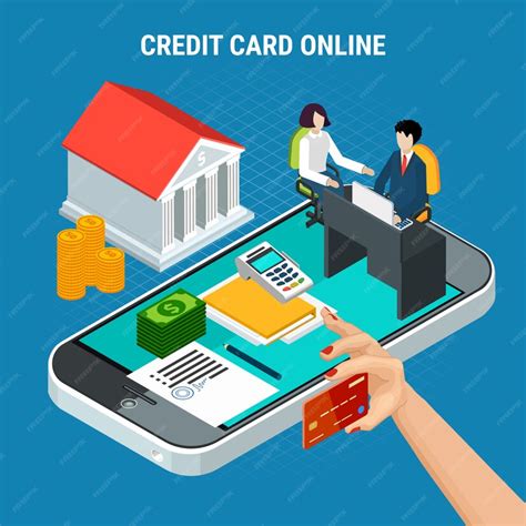 은행 및 사람들이 벡터 일러스트와 함께 스마트 폰 및 지불 요소의 개념적 이미지와 대출 아이소 메트릭 구성 | 무료 벡터