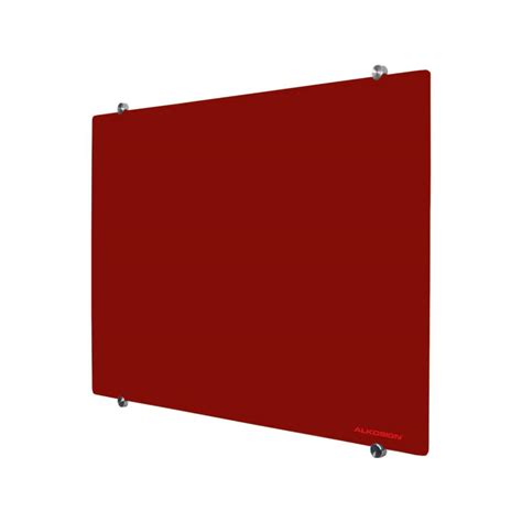 ALKOSIGN Frameless Glass Board - Red (5 x 4 Feet) -Magnetic Dry Erase ...