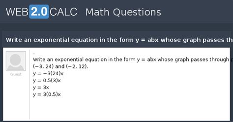 Write a Exponential Function Using Y ABX 的图像结果
