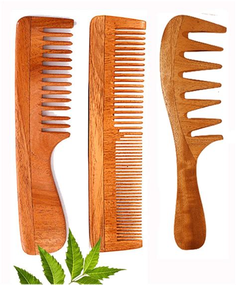 Buy Rufiys Neem Wooden Comb for Hair fall Control Hair Growth ...