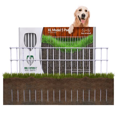 Dig Defence XL No Dig Dog Fence Panels, 4-Gauge Galvanized Steel, 5 ...