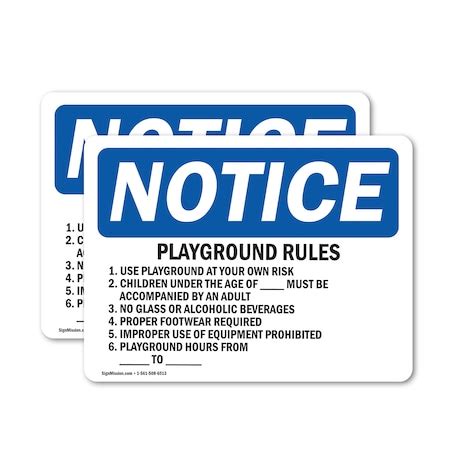 Signmission Playground Rules 1. Use Playground At Your, 24 in W x ...