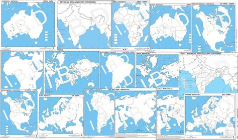 Buy Set of Large Size 100 Practice Educational Blank Outline Maps of ...