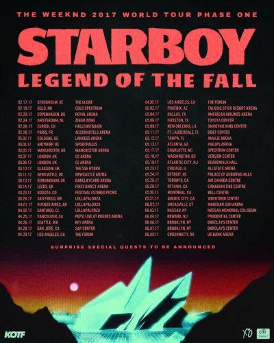 The Weeknd Announces "Stayboy: Legend of The Fall 2017 World Tour ...