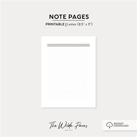 Dot Grid Note Pages: Letter Size Printable - The Wilde Flores