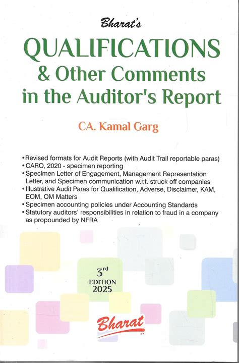 Qualifications and Other Comments in the Auditors Report Kamal Garg ...