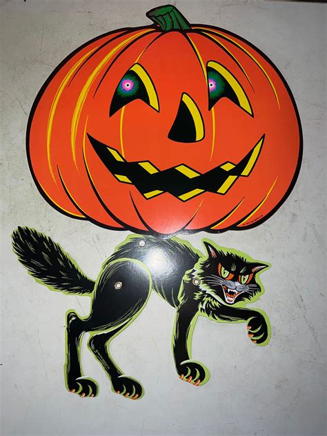 Vintage 90s Reproduction Halloween Beistle Decorations. Halloween Decor ...