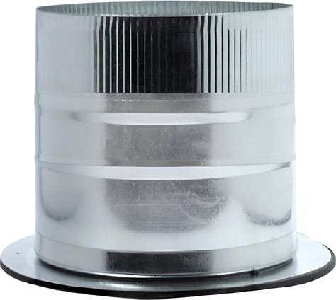 The Sheet Metal Kid 4-Inch Galvanized Steel Duct Collar for Flexible or ...