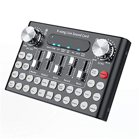 Leoie Multifunctional Live Sound Card, DC5V 1A K-Song Studio Audio ...