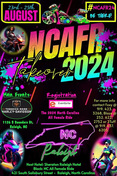The 2024 North Carolina All Female Ride (Aug 23rd - Aug 25th), Tobacco ...