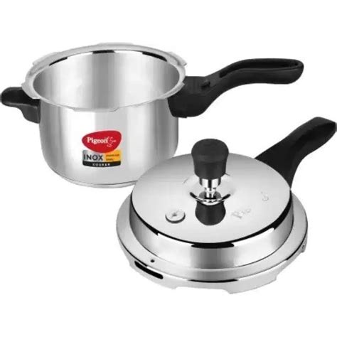 Pigeon Inox Stainless Steel 2 Litre, Induction Base Pressure Cooker ...