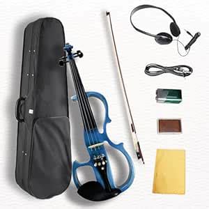 Ceciliec Electric Violin 4/4 Full Size Silent Violin with Ebony ...
