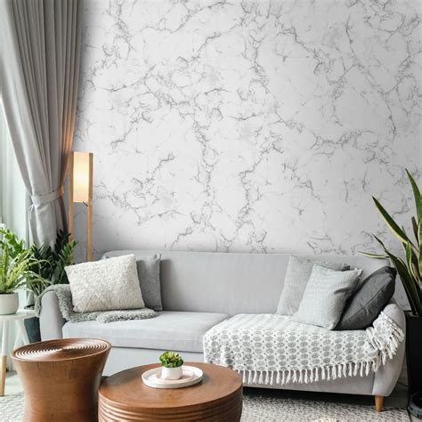 White and Grey Marble Design Wallpaper for Rooms | lifencolors – Life n ...
