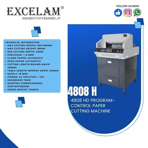 Digital Paper Cutter Machine - Excelam 500V9 / 19" Digital Programmable ...