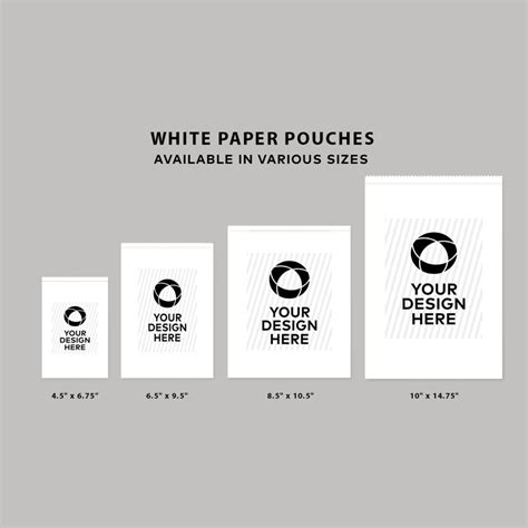 White Paper Pouches | White Kraft Paper Pouches | VistaPrint