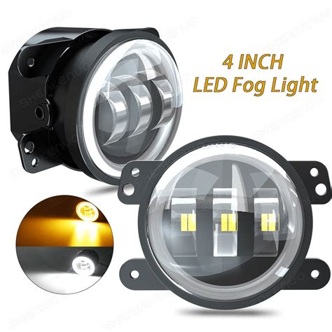 4-inch Round LED Fog Light Dual Color Driving Light Total 2 Bulbs ...