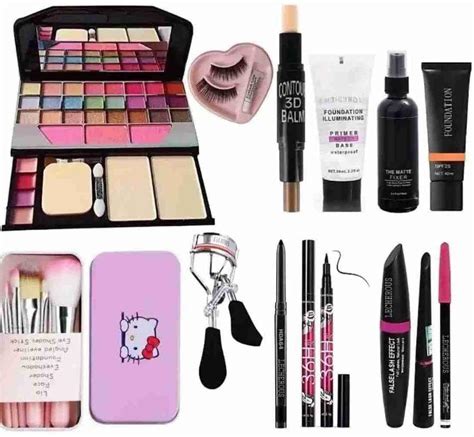 SHISHI 6155 Makeup Kit and 7 Pink Makeup Brushes Set, Contour Stick ...