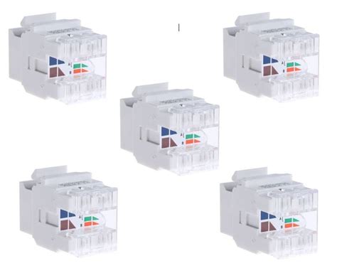 WETEK Cat6 RJ-45 180-Degree Punch Down Keystone Jack Short Body 28mm ...