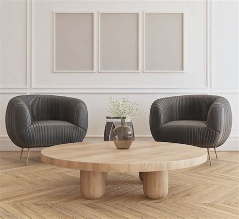 Living room with blank frames | Premium Photo