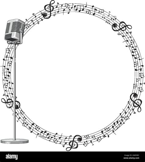 Circular music notes with a classic microphone Stock Vector Image & Art ...