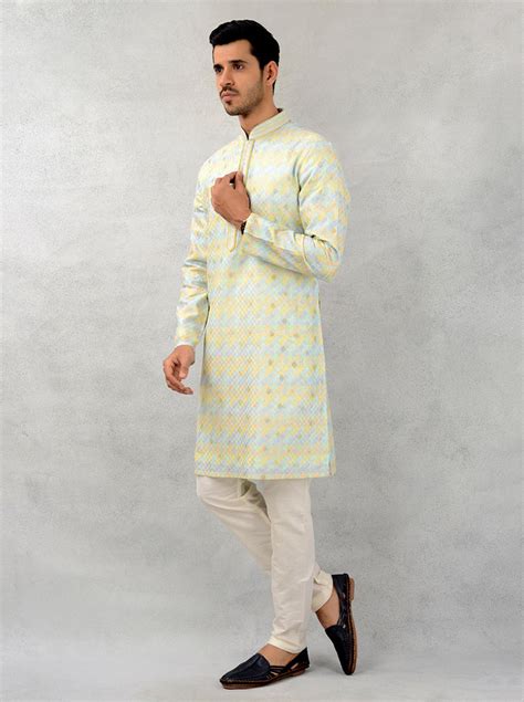 TULA Silk Jacquard Embroidered Kurta Pajama for Men | Stylish ...