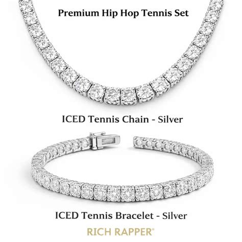 ICED TENNIS SET SILVER – Rich Rapper Official