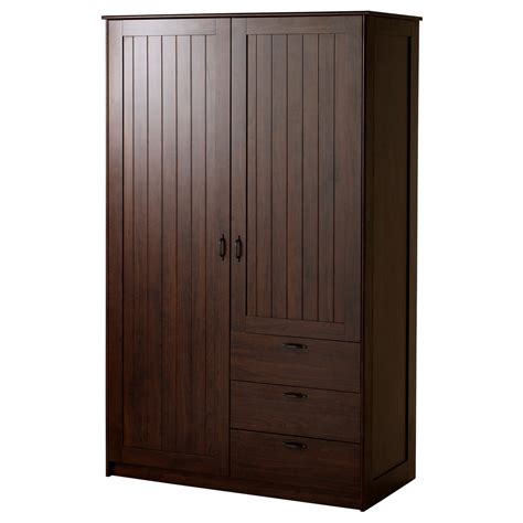MUSKEN wardrobe with 2 doors+3 drawers, brown, 124x60x201 cm (487/8x235 ...
