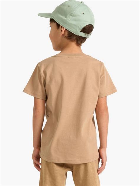 Lindex Kids' Cotton Racing Car Print T-Shirt, Light Dusty Beige