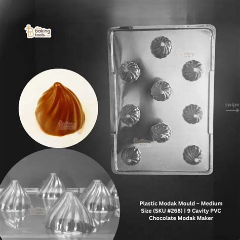 Plastic Modak Mould – Medium Size (#268) | 9 Cavity PVC Chocolate Moda