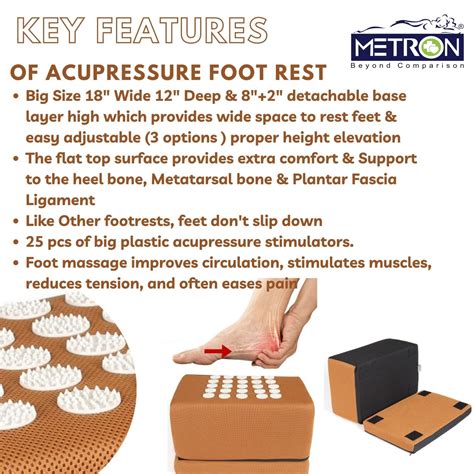 Acupressure Foot Rest Stool Adjustable 9” 11” | Under Desk Footrest ...