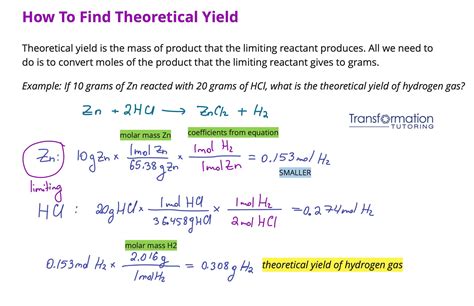 How To Find Limiting Reactant, Theoretical Yield And Amount Of Excess ...