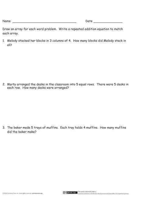 Printable Math Core Curriculum Worksheets