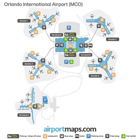 Orlando Airport (MCO) map – terminals, gates and rental cars ...