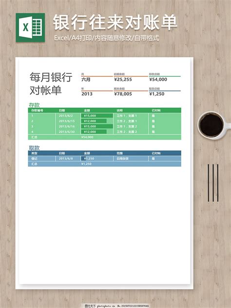 银行存款明细表Excel模板下载_熊猫办公