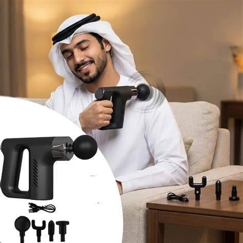 مسدس التدليك اللاسلكي يعمل بالشحن بأربع سرعات وأربعة رؤوس (KH-740)