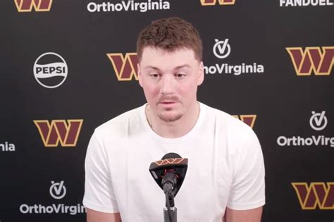 Commanders TE John Bates talks to media following contract extension ...