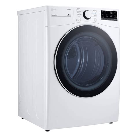 LG ThinQ 7.4-cu ft Stackable Vented Smart Electric Dryer (White) ENERGY ...