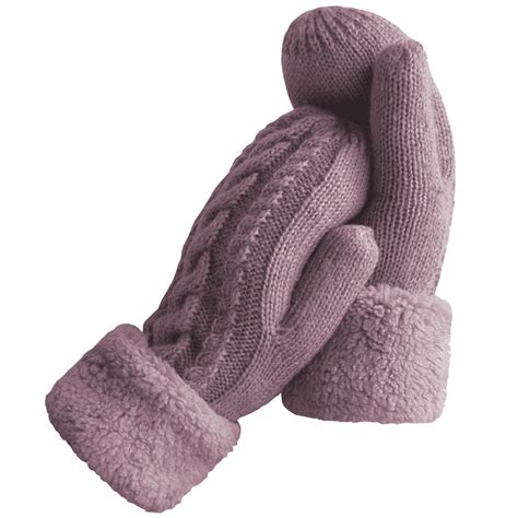 Whiteleopard Women's Fleece Lined Winter Gloves - Warm Wool Knit Thick ...