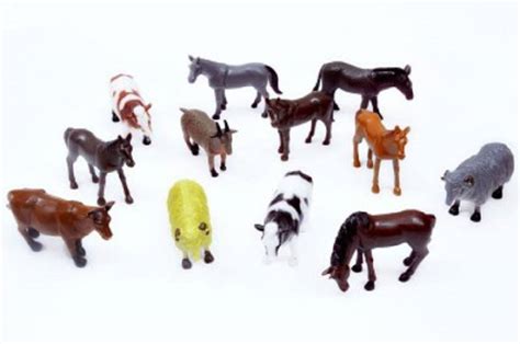 Toy Tree 12 Set Farm Animal High Quality Rubber Toys For Kids - 12 Set ...