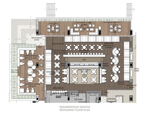 Restaurant Floor Plan with Seating Areas